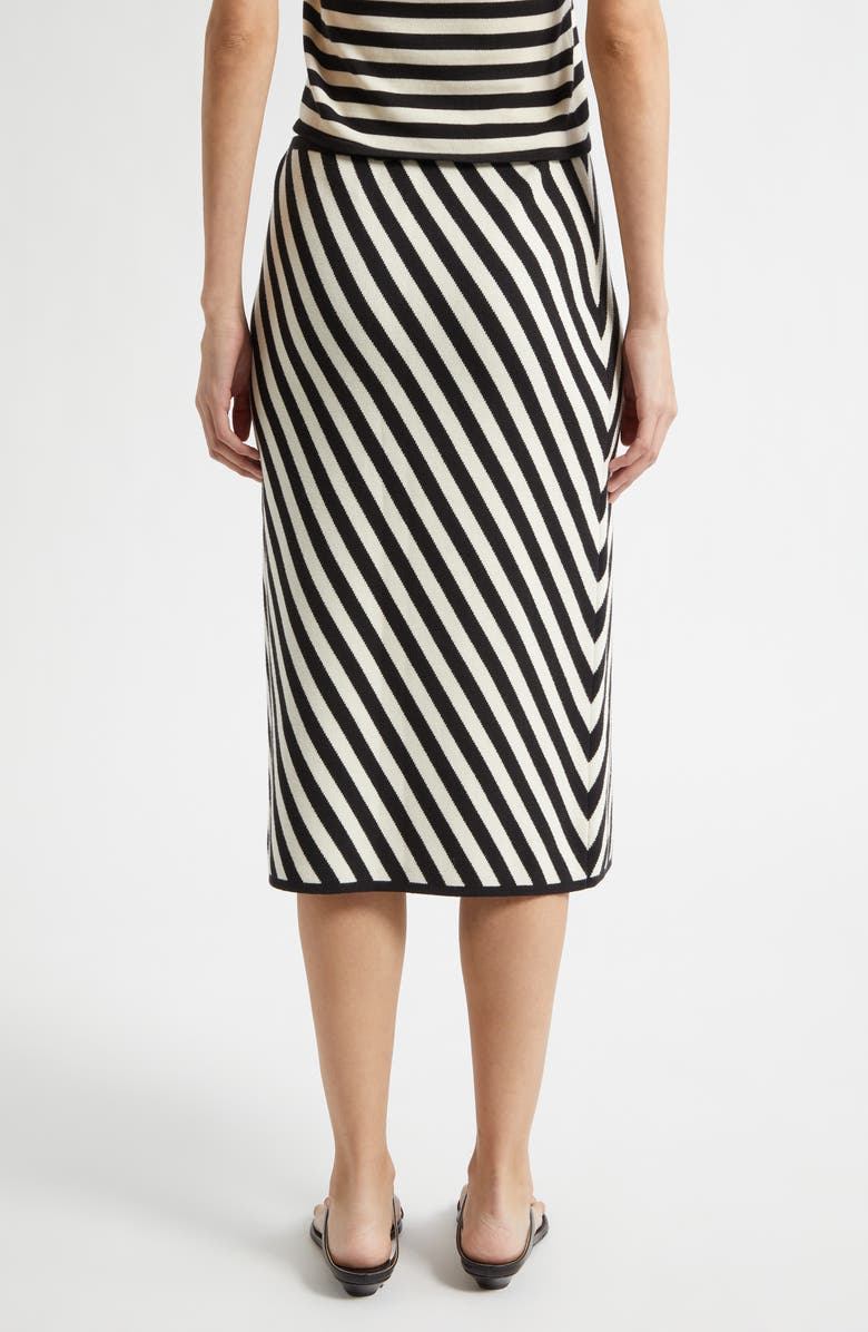 POSSE Stripe Pima Cotton Sweater Skirt, Alternate, color, Cream Black