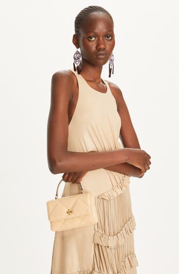 Mini Kira Diamond Quilted Leather Top Handle Bag