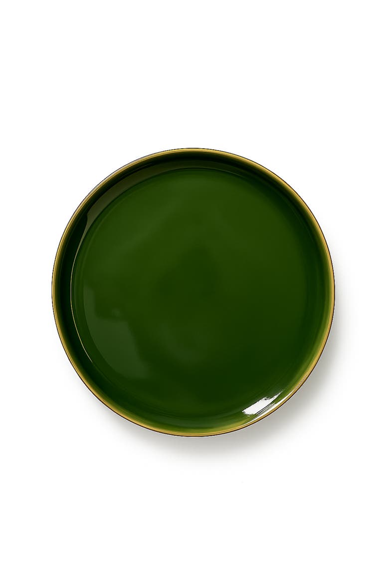 Edan Flat Salad/Dinner Plate, Set of 4, Main, color, Matte Green/ Shiny Green