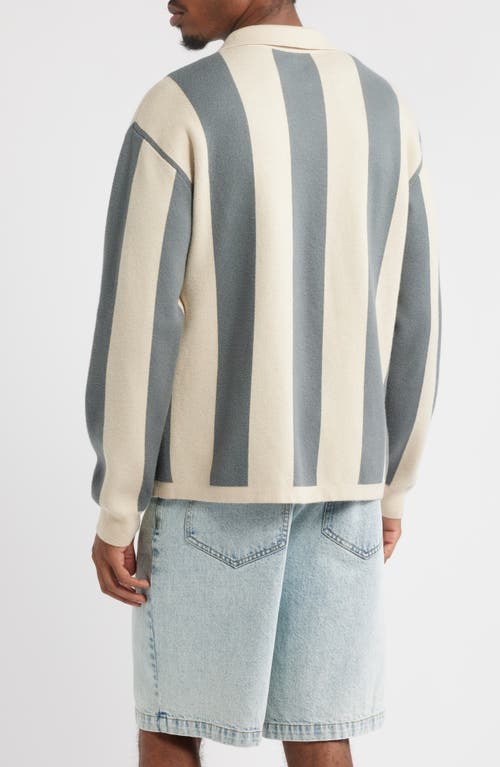 Mavrans Stripe Long Sleeve Knit Soccer Jersey In Gray
