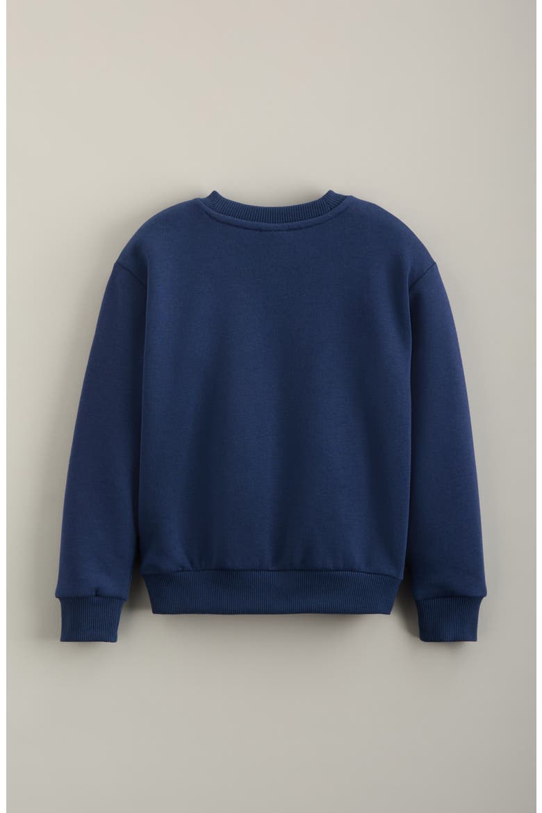Kids' Graphic Sweatshirt, Alternate, color, NAVY DENIM SPOOKY-SAURUS