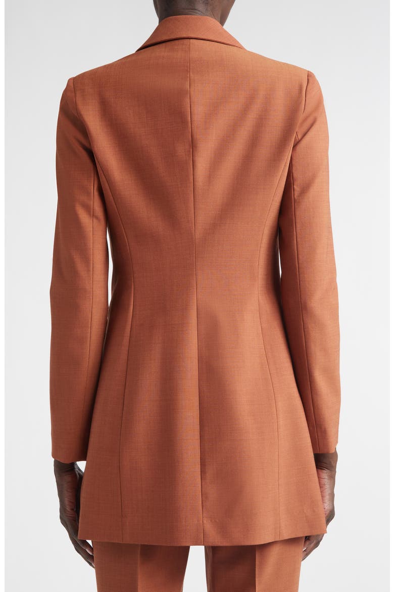 Long Wool Blend Stretch Mélange Jacket, Alternate, color, RUST MELANGE