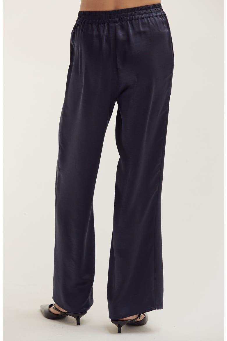 Crushed Satin Pull-On Pants, Alternate, color, Midnight Blue