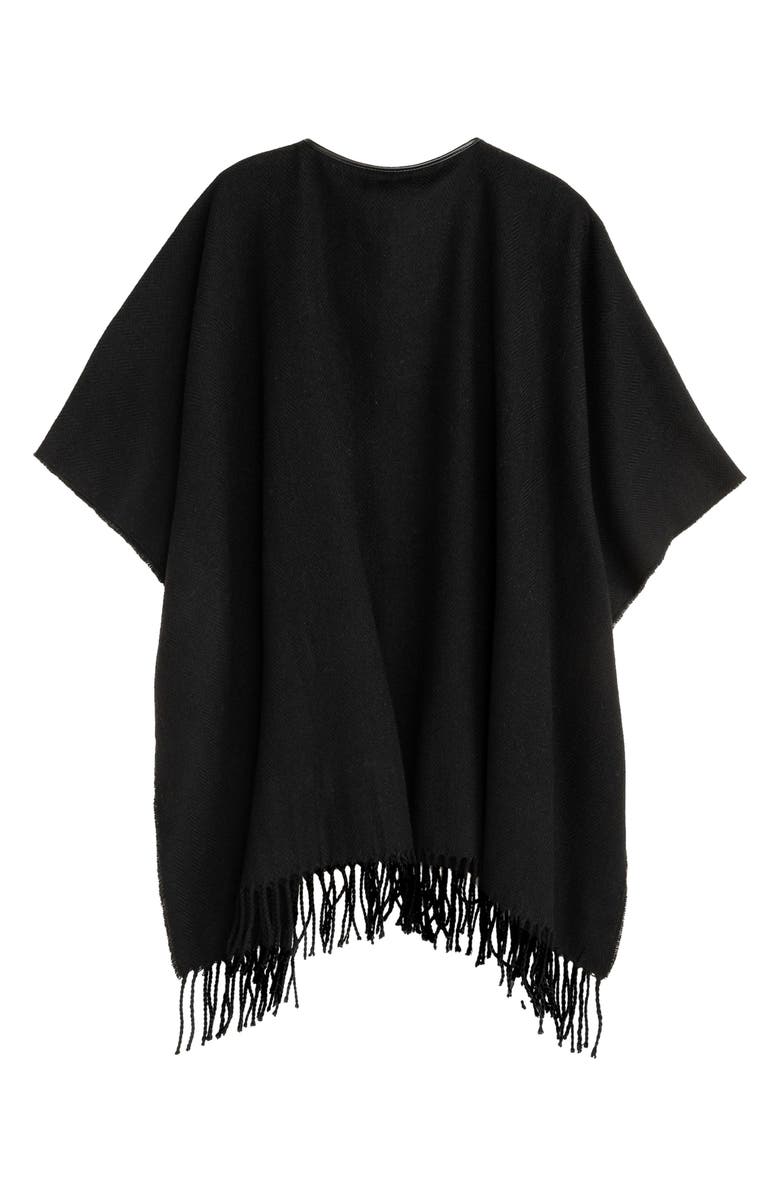 Lauren Ralph Lauren Equestrian Buckle Ruana, Alternate, color, Black