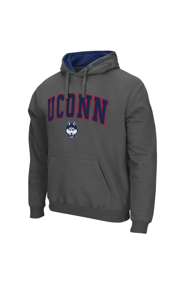 COLOSSEUM Men's Colosseum Charcoal UConn Huskies Arch & Logo 3.0 Pullover Hoodie, Alternate, color, Charcoal