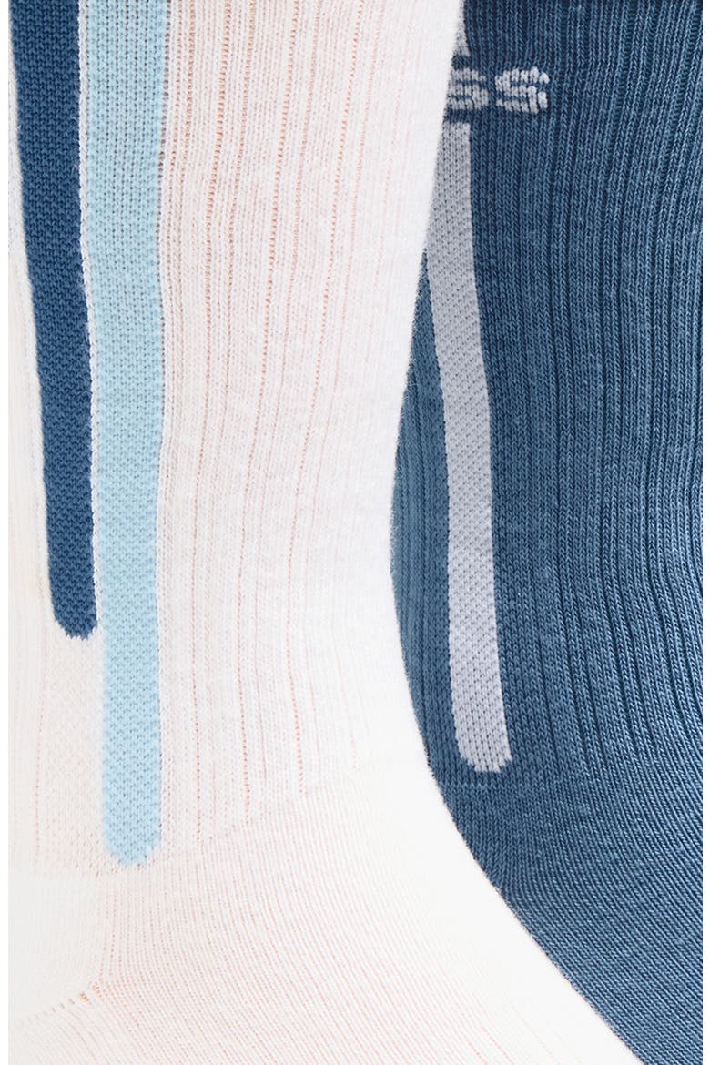 3-Pack Ribbed Crew Socks, Alternate, color, WHITE/ BLUE MULTI