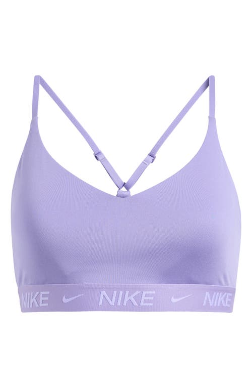 Nike Indy Light Support Padded Adjustable Sports Bra In Purple