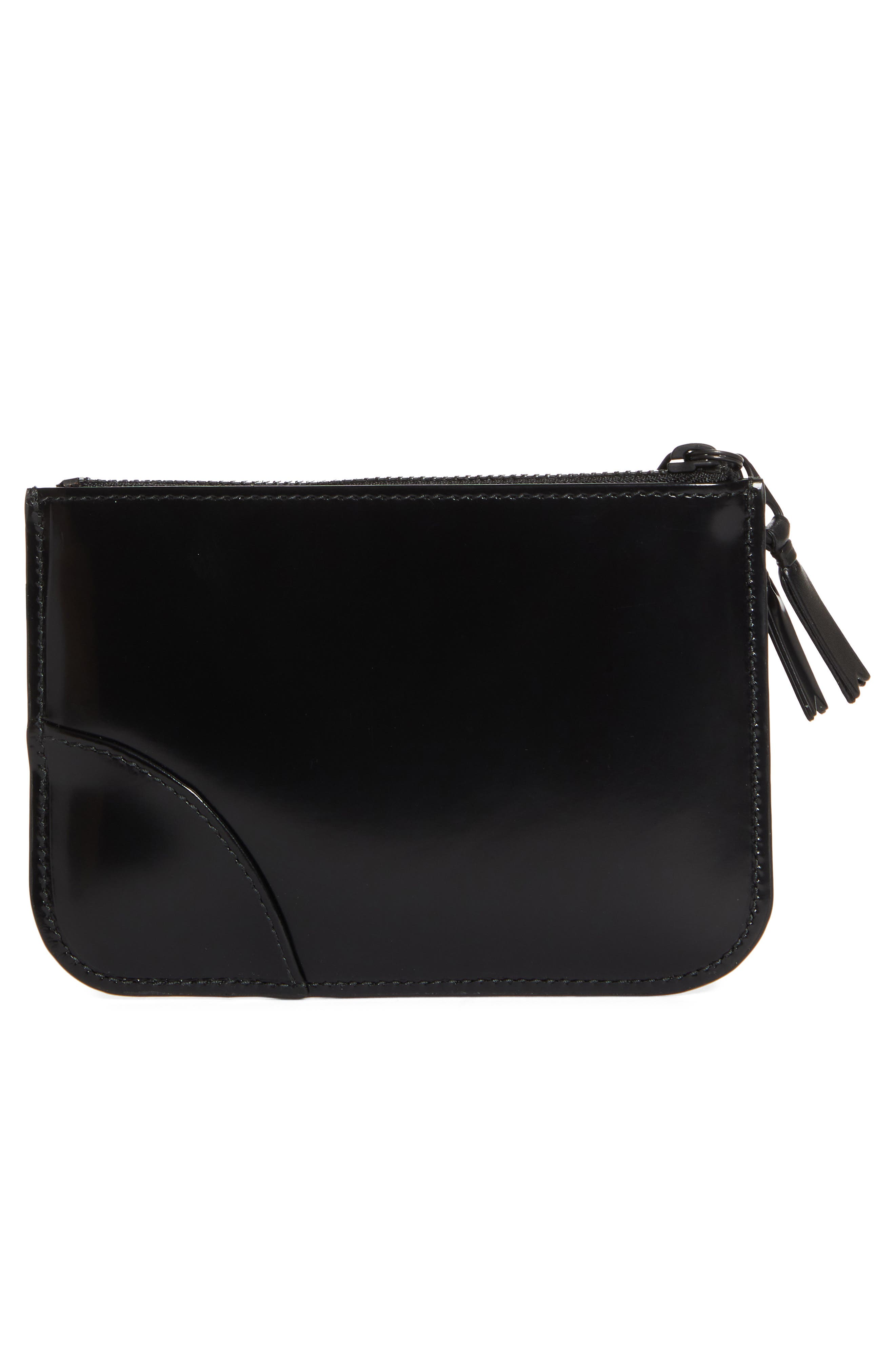 Comme des Garçons Wallets Small Zipper Medley Leather Pouch, Alternate, color, Black