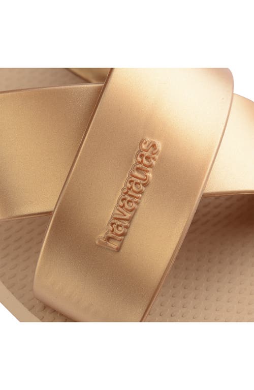 Shop Havaianas Aqua Slide Sandal In Golden
