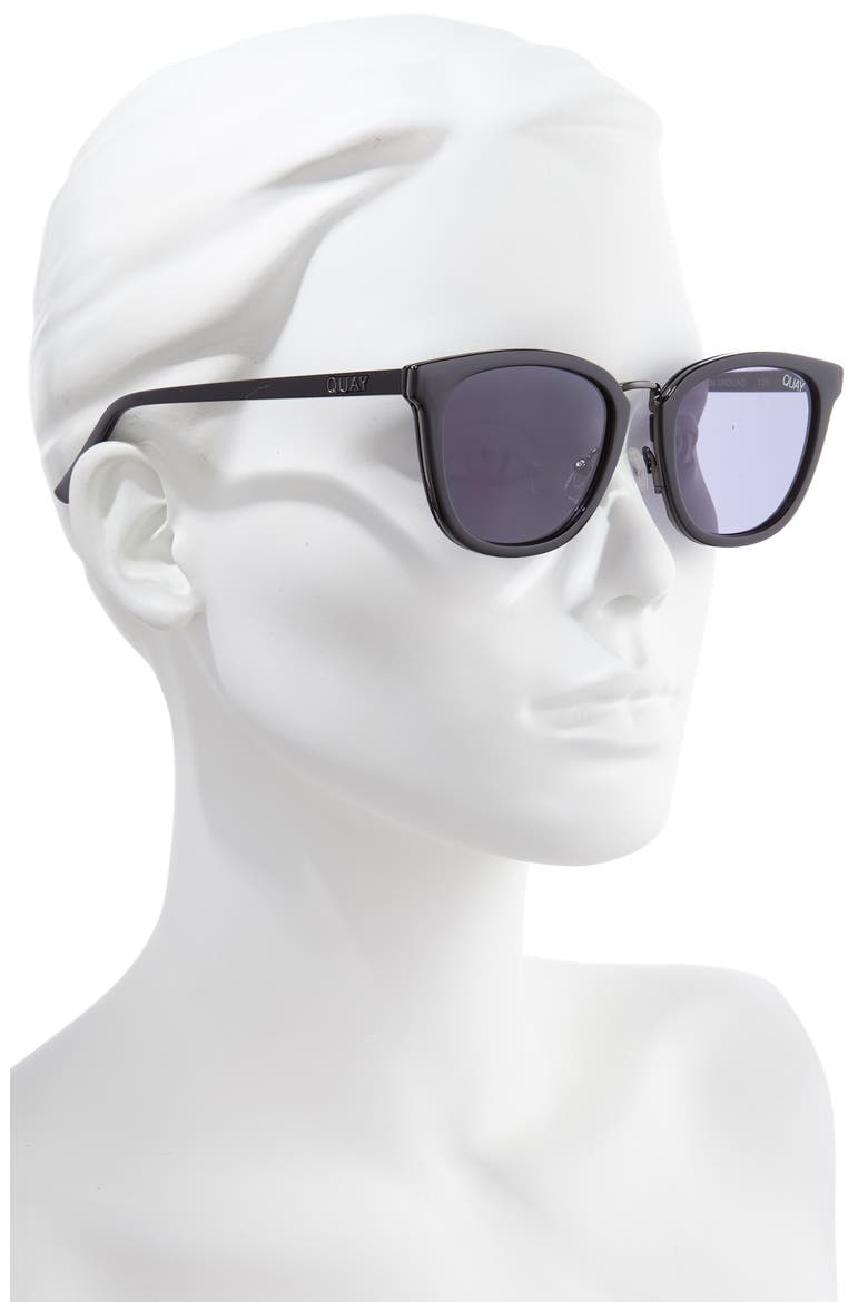 Australia Run Around 53mm Cat Eye Sunglasses, Alternate, color, BLACK/ SMOKE