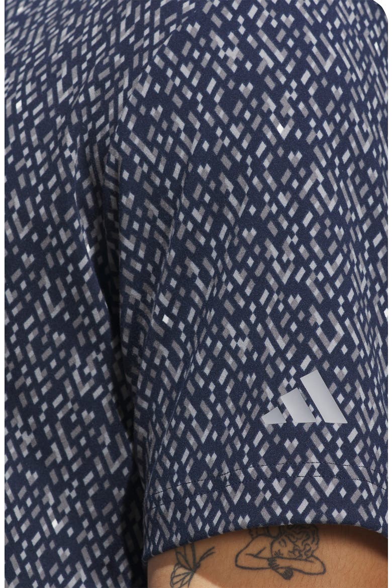 Micro Geometric Polo, Alternate, color, COLLEGIATE NAVY/ GREY HEATHER