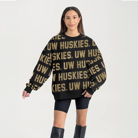 Women's Gameday Couture  Black Washington Huskies Hype Era Sweatshirt