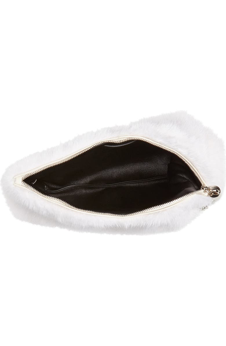 Jimmy Choo Callie Genuine Mink Fur Clutch, Alternate, color,