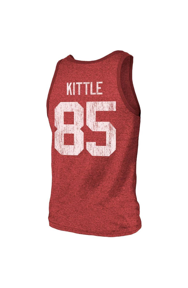 Majestic Threads Men's Majestic Threads George Kittle Scarlet San Francisco 49ers Name & Number Tri-Blend Tank Top, Alternate, color, 
