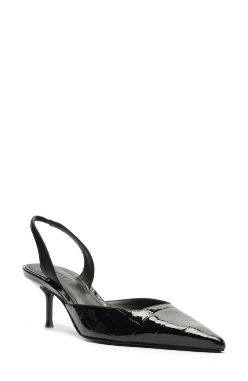 Shop Schutz Paola Mid Slingback Pointed Toe Pump In Black