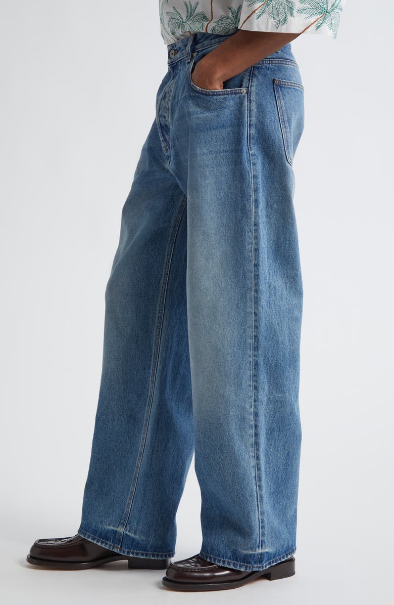 Jacquemus Le De-Nîmes Large Straight Leg Jeans, Alternate, color, Blue/ Tabac