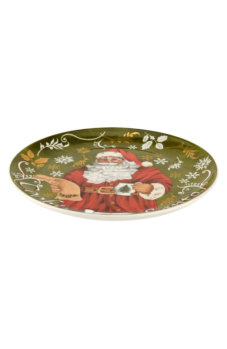 Spode Christmas Tree Plate & Milk Bottle Set, Alternate, color, Green