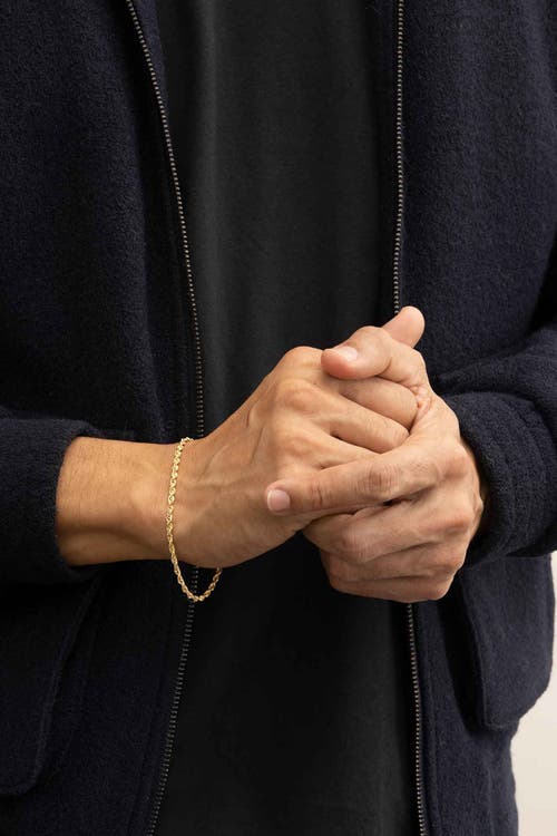 Oradina Titan Rope Chain Bracelet In Yellow Gold
