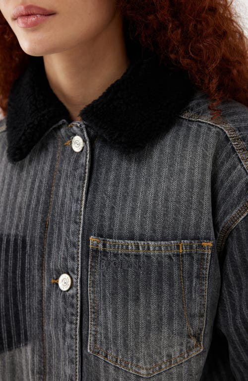Shop Bdg Urban Outfitters Oversize Herringbone Stripe Denim Jacket