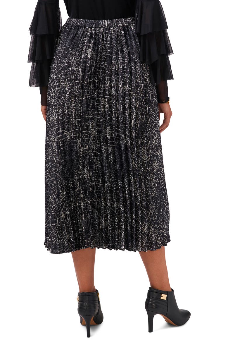 Vince Camuto Croc Print Pleated Skirt, Alternate, color, 