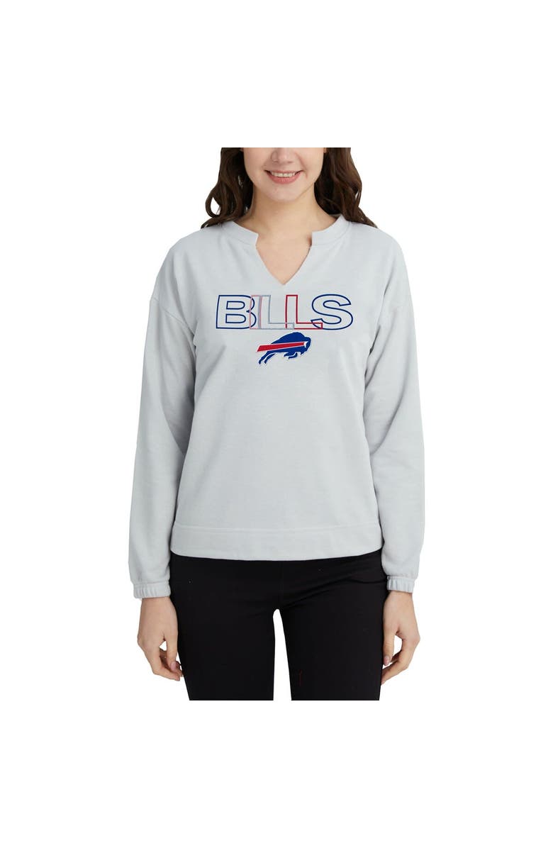 CONCEPTS SPORT Women's Concepts Sport Gray Buffalo Bills Sunray Notch Neck Long Sleeve T-Shirt, Alternate, color, 