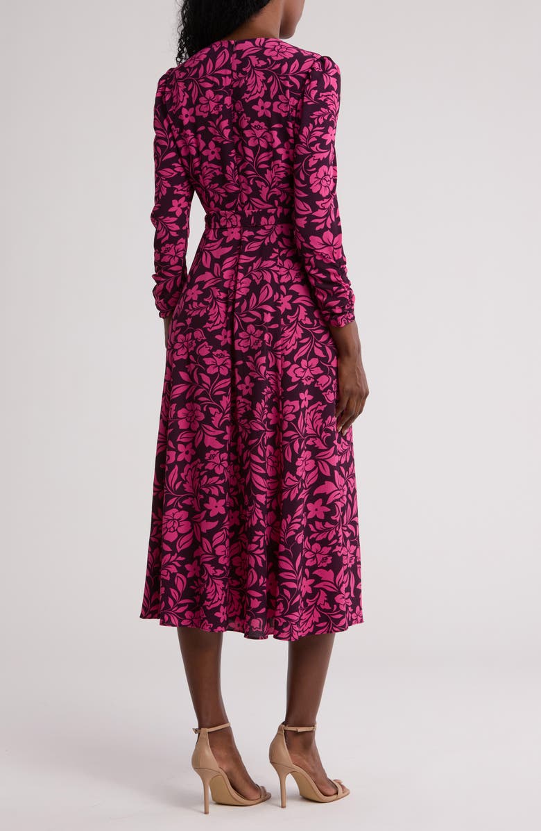 Eliza J Floral Long Sleeve Midi Dress, Alternate, color, 