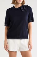 Adrianna Papell Side Tie Short Sleeve Sweater