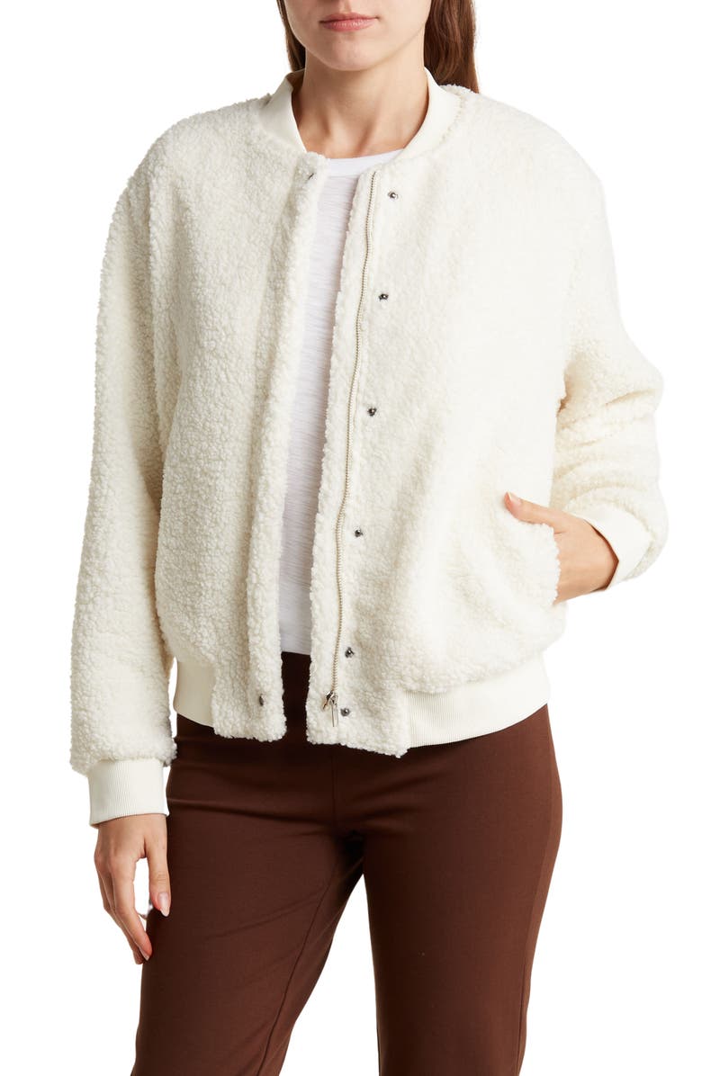 Sanctuary Imperial Faux Shearling Bomber Jacket, Main, color, Scone
