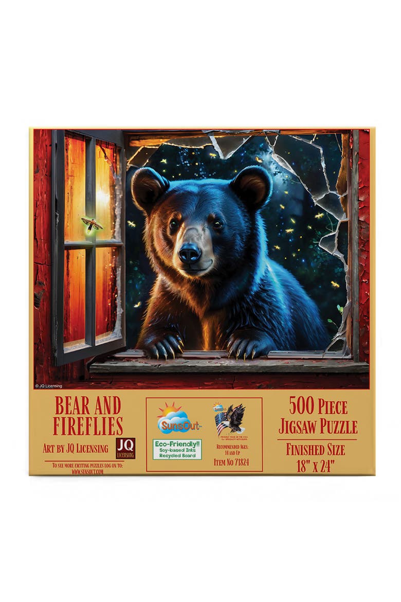 Bear and Fireflies 500 piece Jigsaw Puzzle for Adults, Alternate, color, Multicolor