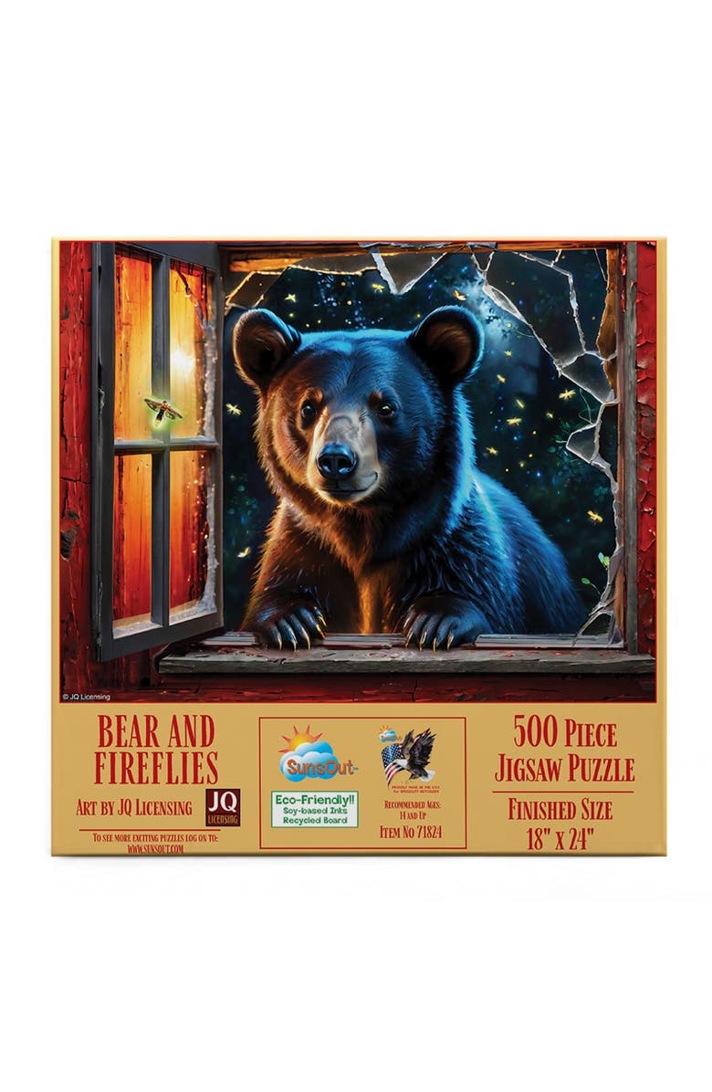 Sunsout Bear and Fireflies 500 piece Jigsaw Puzzle for Adults, Alternate, color, Multicolor