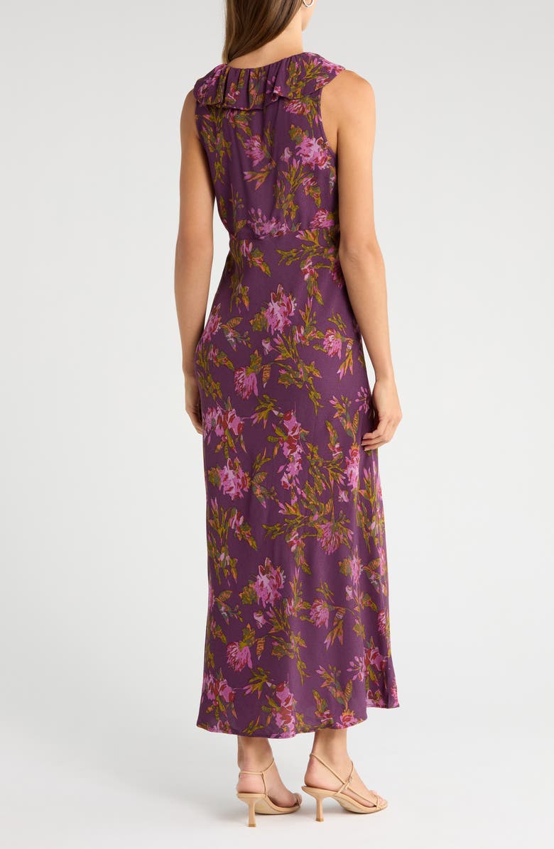 Treasure & Bond Ruffle Detail Sleeveless Midi Dress, Alternate, color, Purple- Green Ferrah Bloom