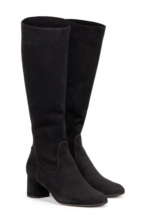 Lorette Water Resistant Velour Boot With Heel