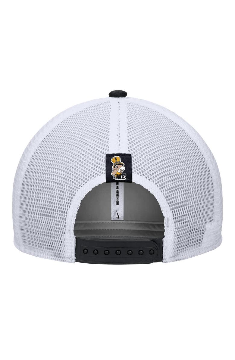Nike Men's Nike Black Wake Forest Demon Deacons Vintage Arch Rise Performance Trucker Adjustable Hat, Alternate, color, Black
