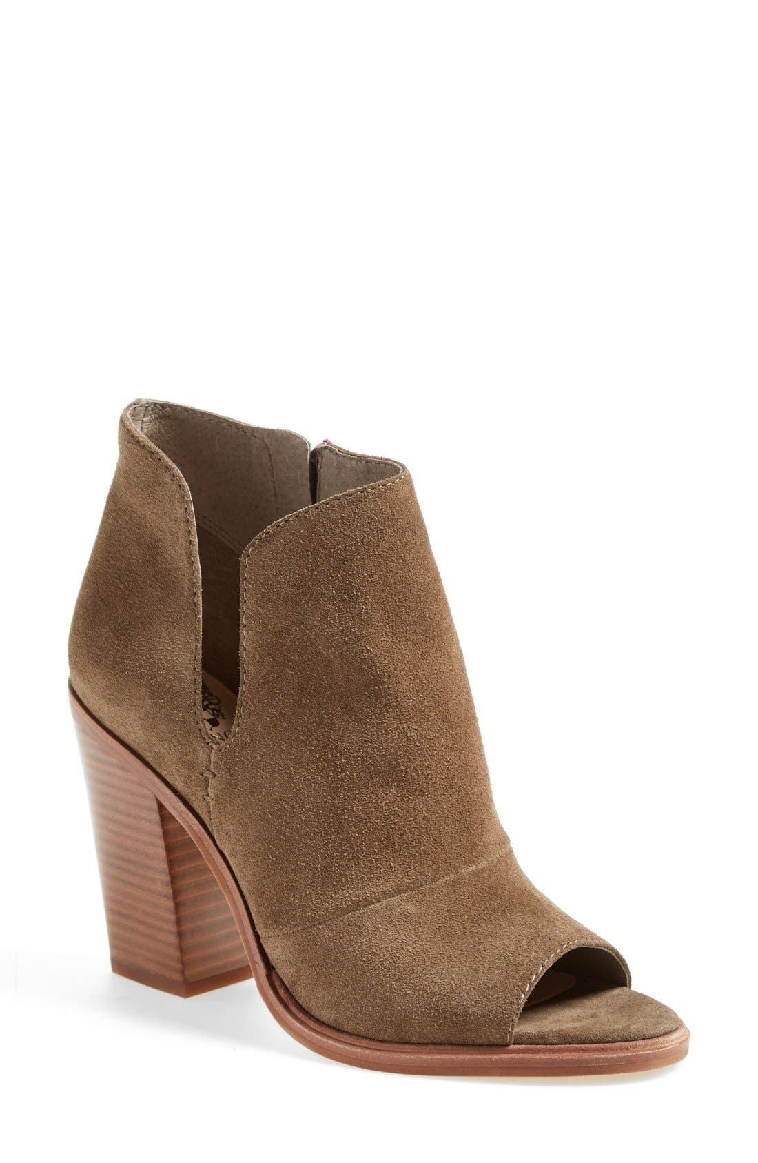 'Katleen' Peep Toe Bootie (Nordstrom Exclusive), Main, color, PRAIRIE DUST SUEDE