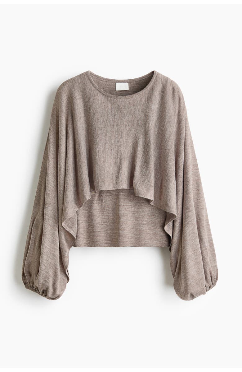 H&M Layered Fine-knit Top, Alternate, color, Taupe