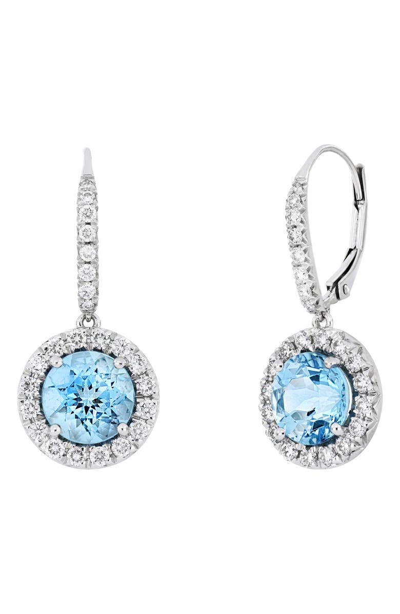 Bony Levy Aquamarine & Diamond Earrings, Main, color, White Gold/Dia/Aqua