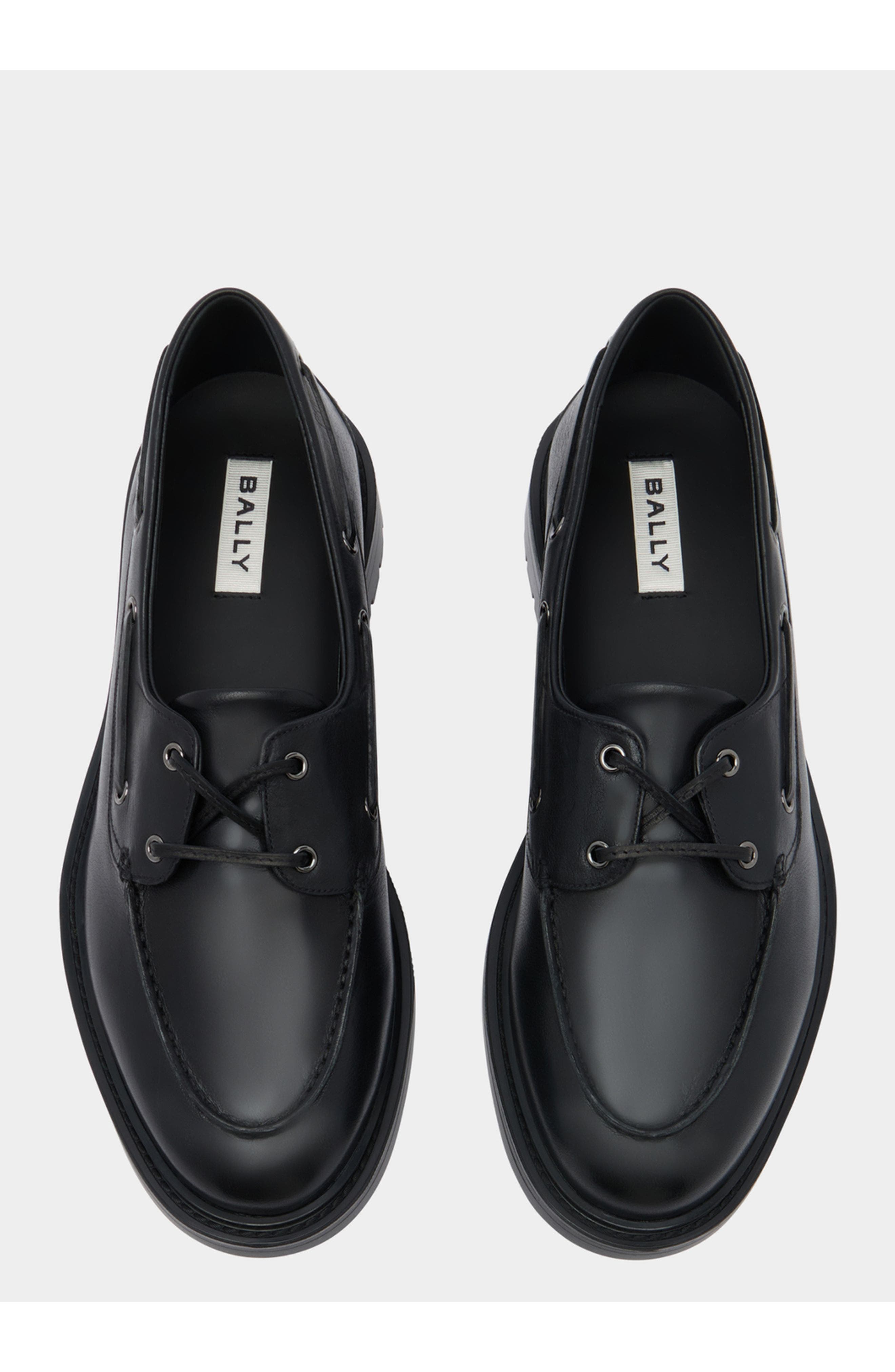 Bally B-Lug Derby in Leather, Alternate, color, Black