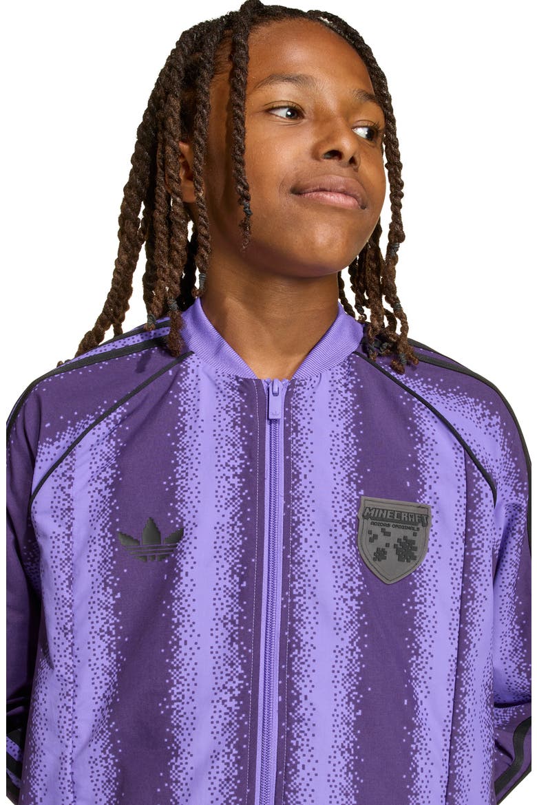 Kids' Minecraft 3-Stripes Track Jacket, Alternate, color, PURPLE RUSH/ VIOLET