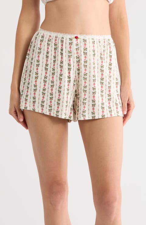 Print Pajama Shorts