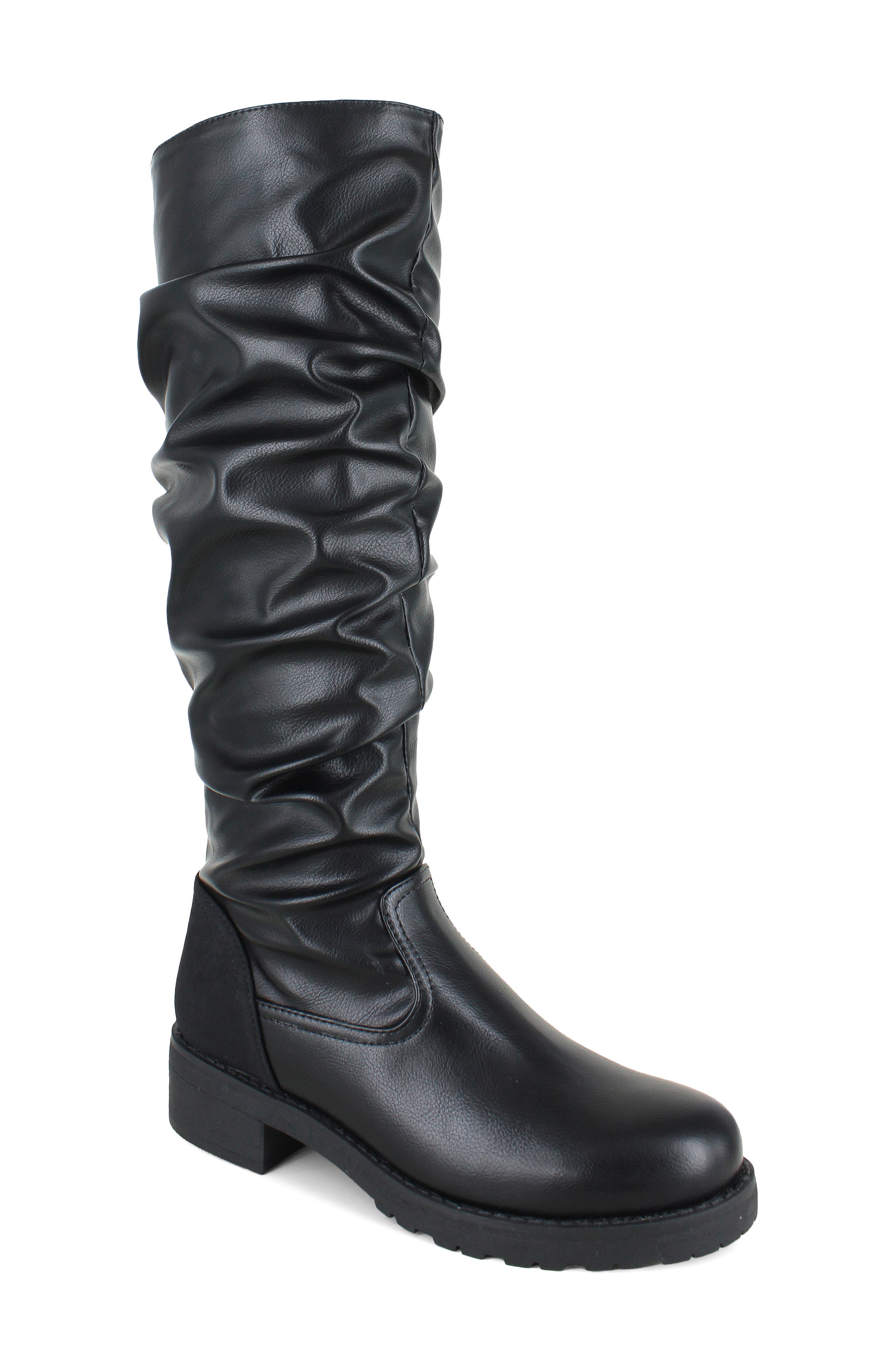 Lilo Faux Leather Knee High Boot, Main, color, BLACK