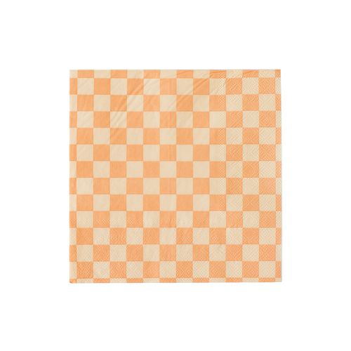 Jollity & Co Checkered Cocktail Napkins In Orange
