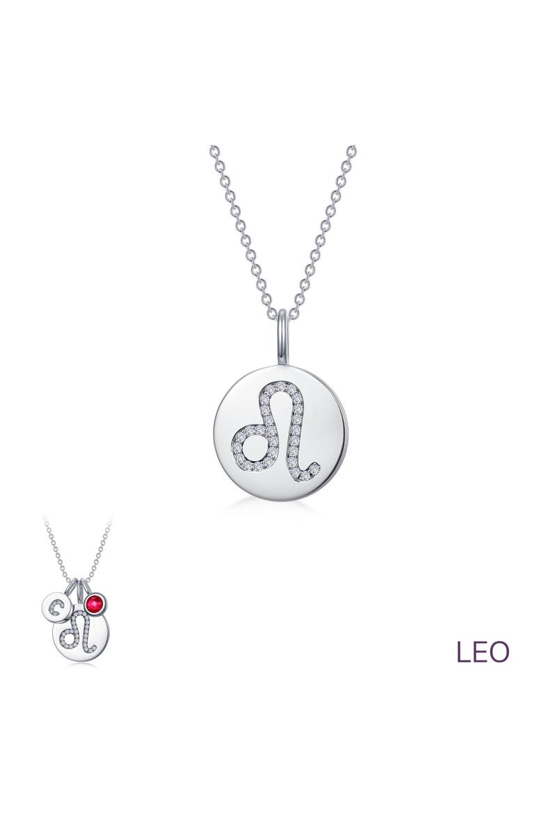 Lafonn Simulated Diamond Leo Pendant Necklace, Alternate, color,