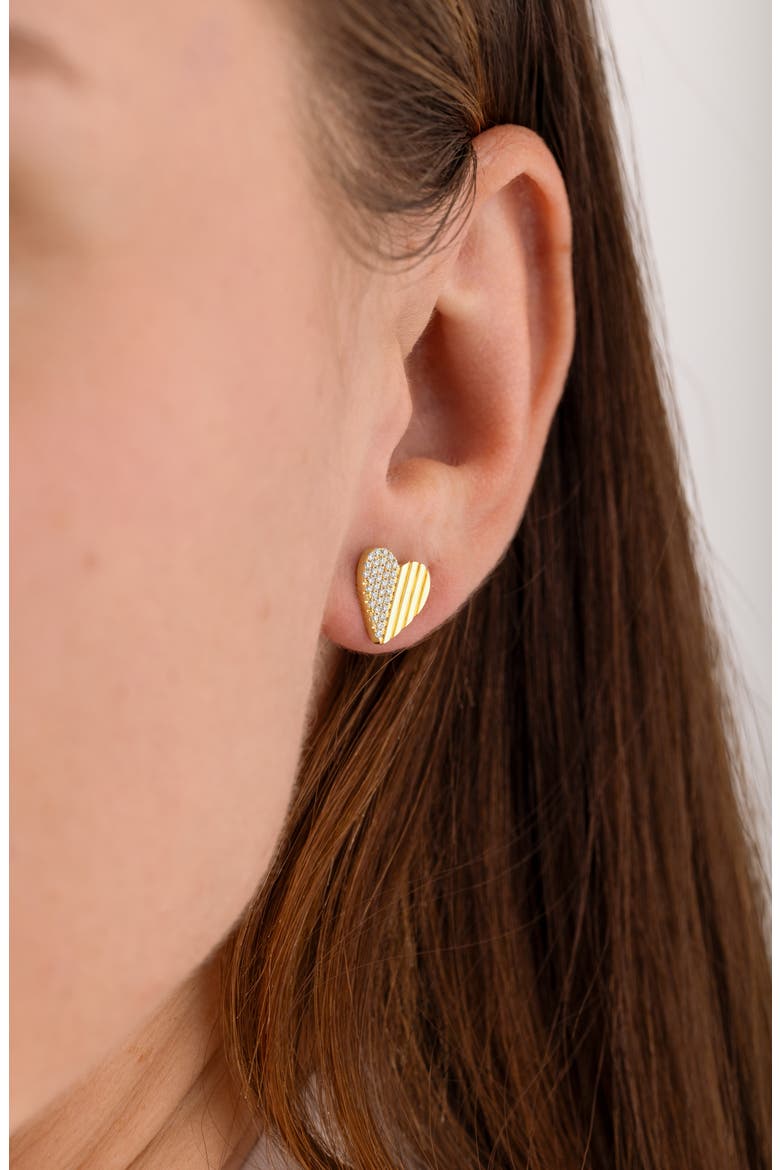 BL Icon Diamond Heart Earrings, Alternate, color, 18K YELLOW GOLD