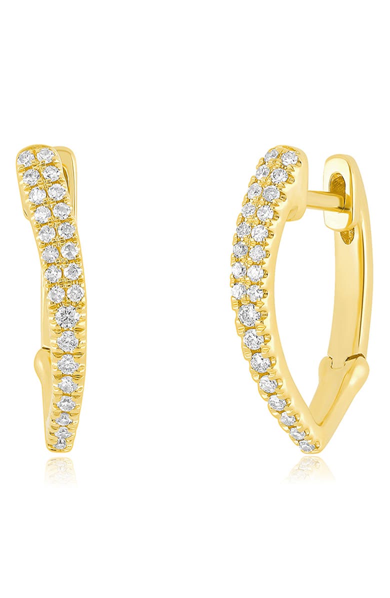 EF Collection Diamond Pavé Huggie Earrings, Main, color, 