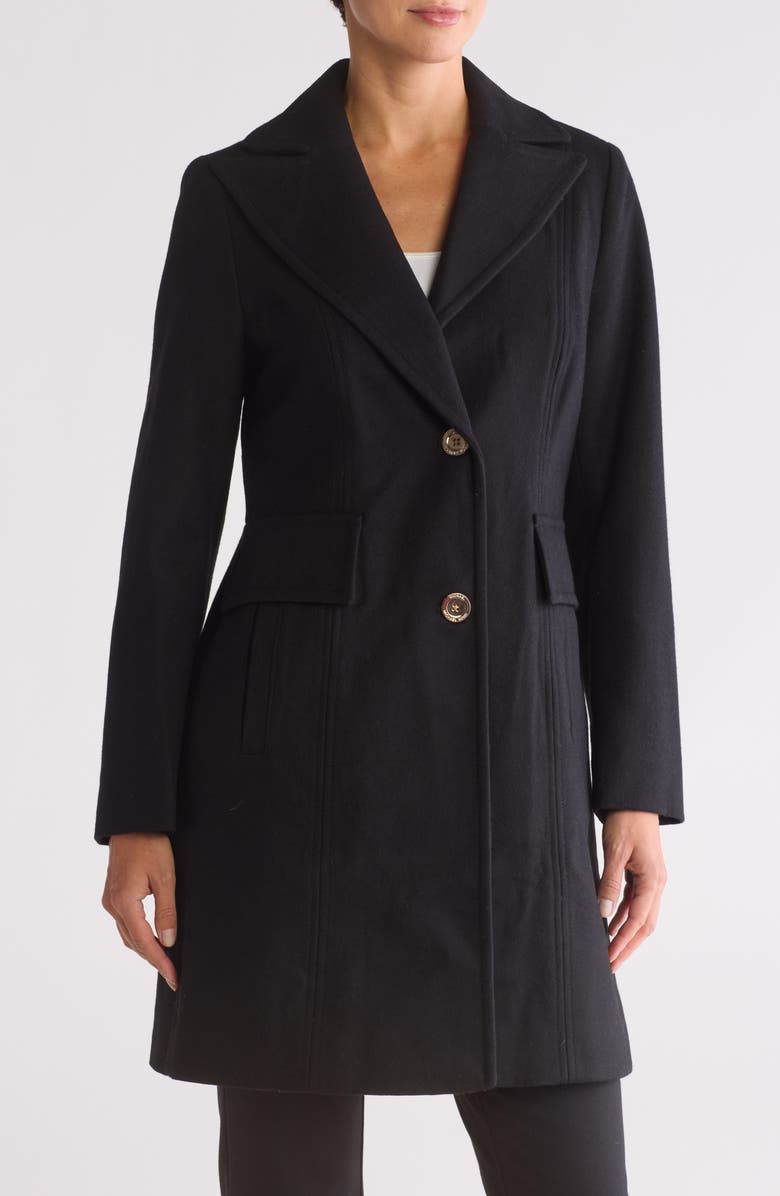 Michael Kors Peak Lapel Wool Blend Coat, Main, color,