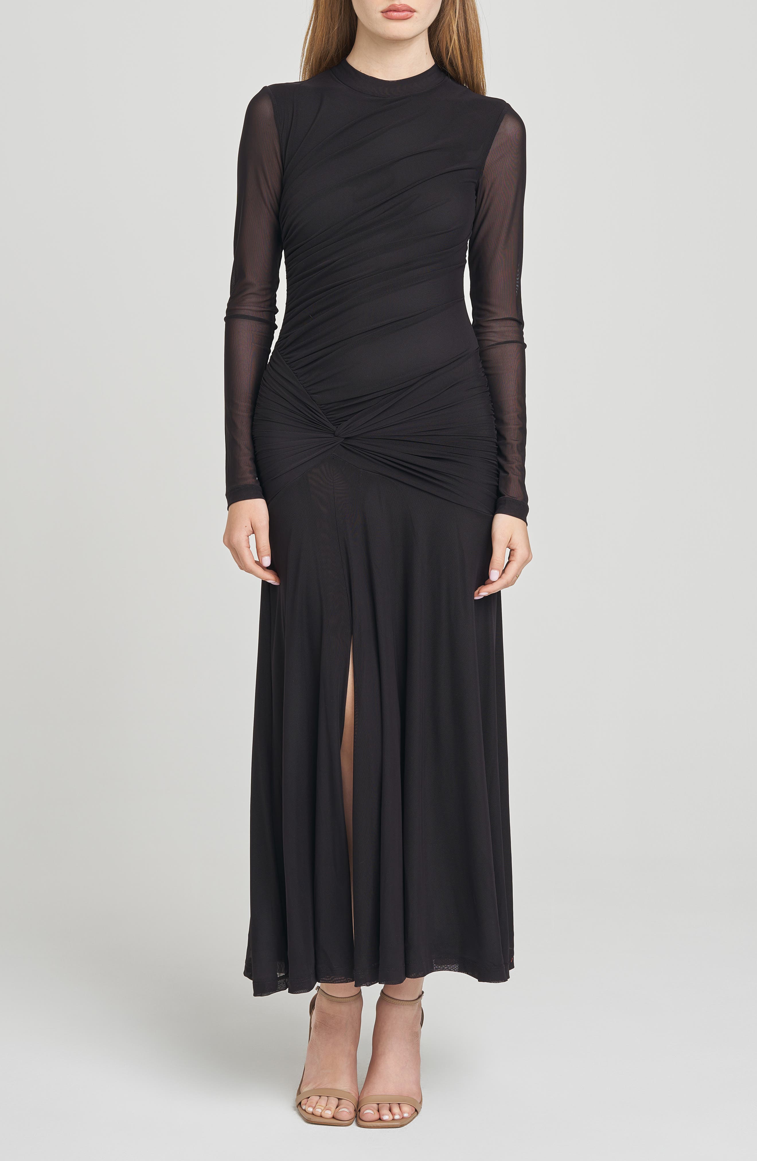 Selene Ruched Long Sleeve Dress