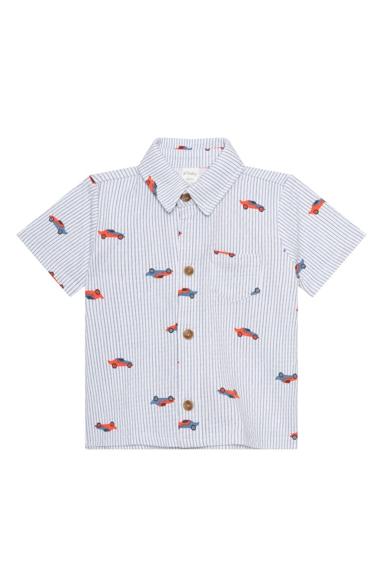 PL Baby by Petit Lem Race Car Shirt, Shorts, Socks & Hat Set, Alternate, color, Race Car