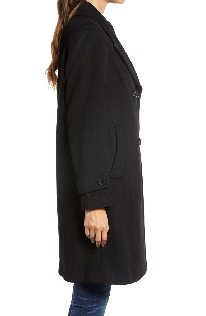 Sam Edelman Double Breasted Wool Blend Twill Coat, Alternate, color, 