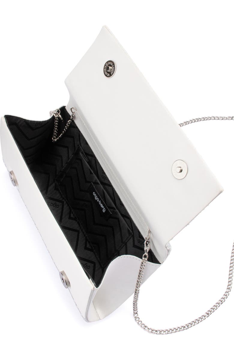 Olga Berg Dana Crystal & Faux Pearl Clutch, Alternate, color, Pearl Silver