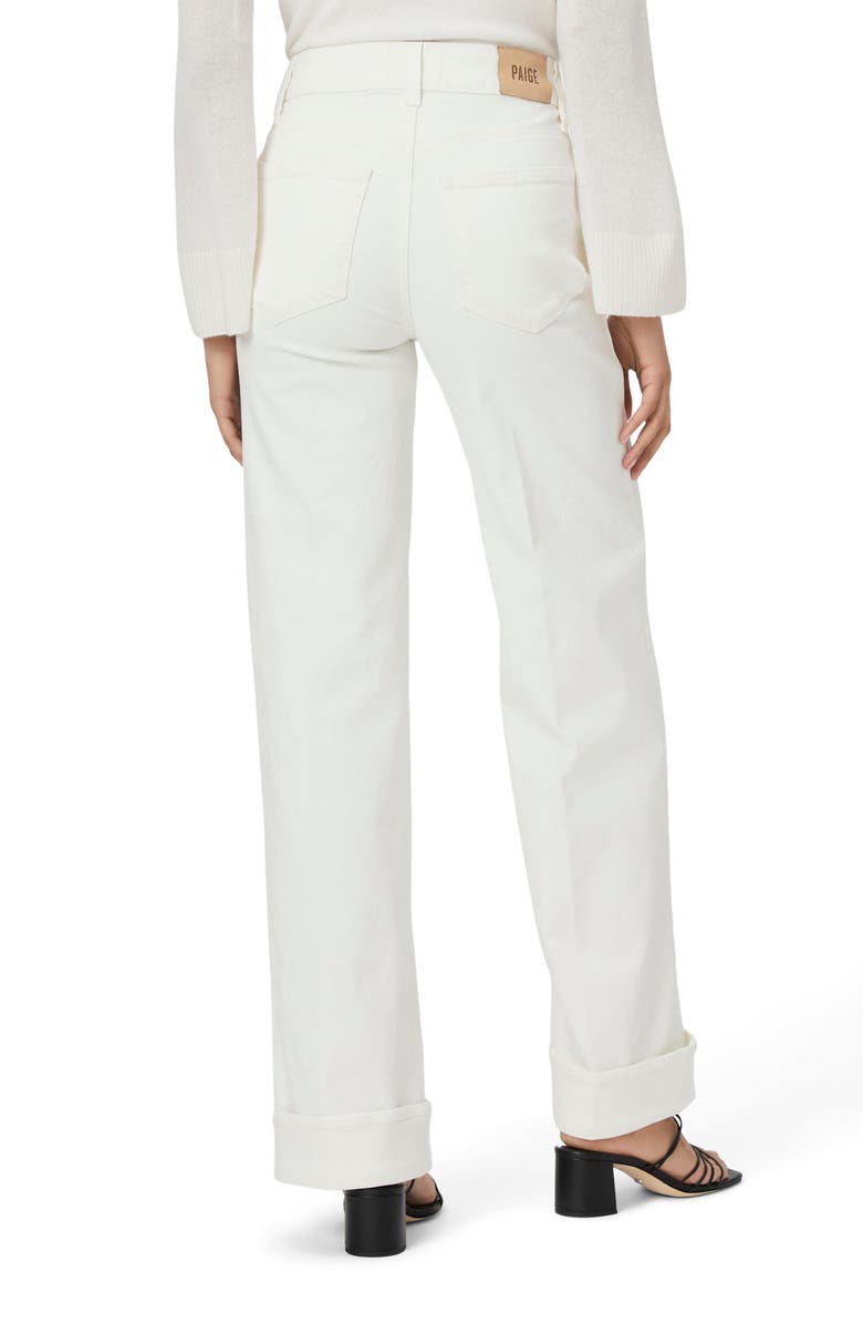 PAIGE Sasha Cuff Wide Leg Jeans, Alternate, color, Tonal Ecru